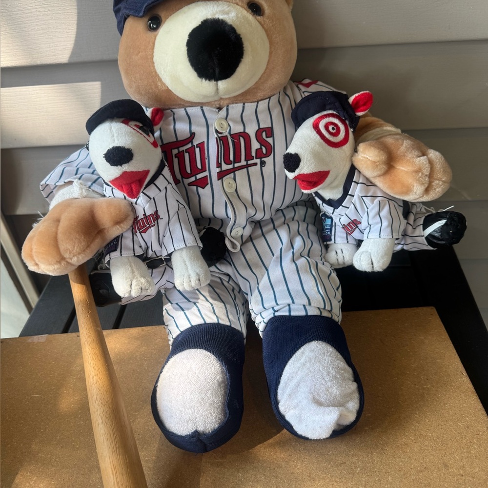 Twins Baseball Bear with Mascot